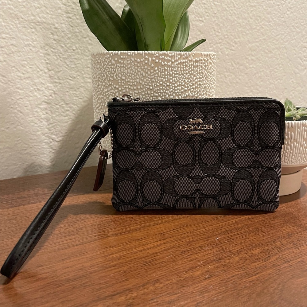 Coach Black Fabric Wristlet